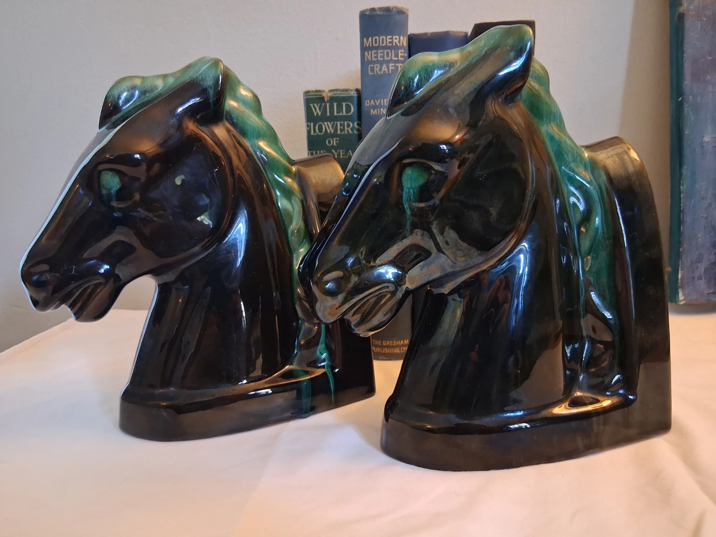 Ceramic Horse Head Bookends - Blue Mountain Pottery