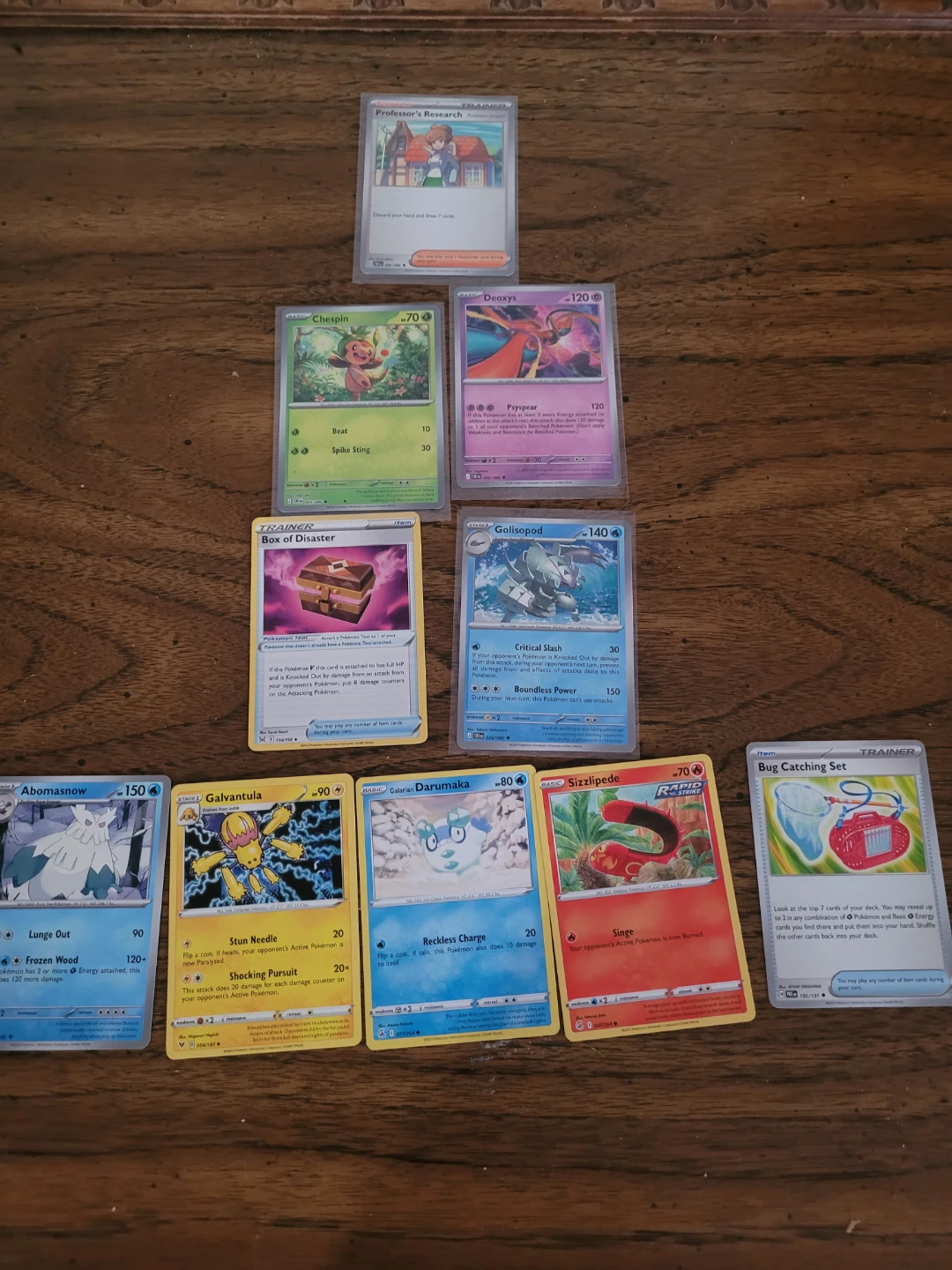 Newly pulled Pokémon cards
