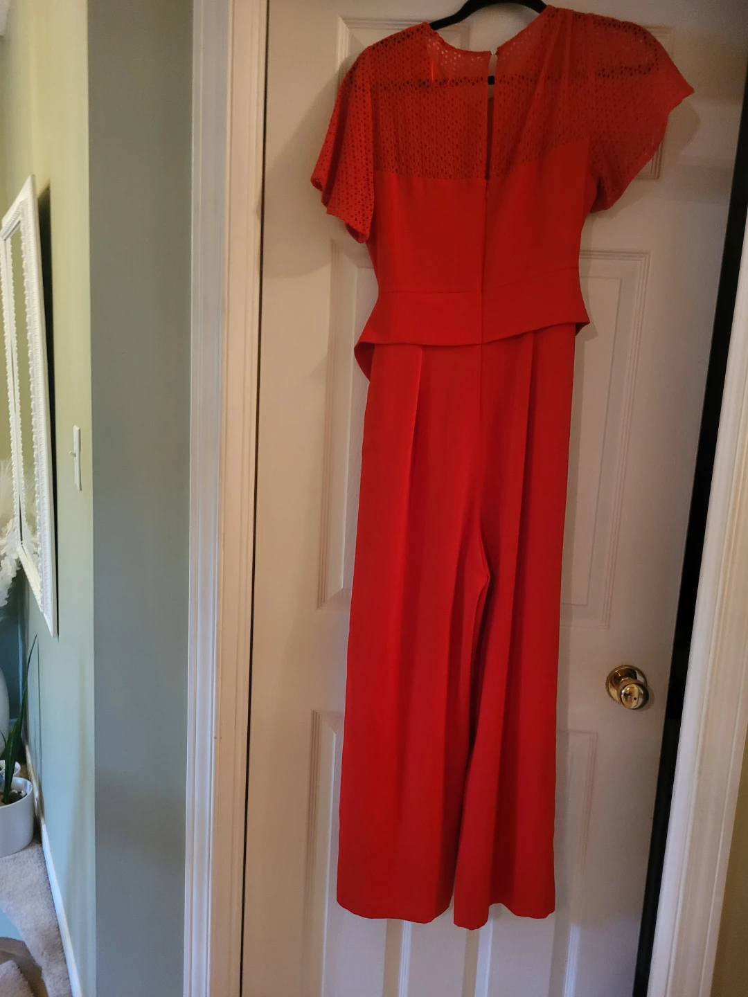 Orange/Red Jumpsuit with Lace Detail