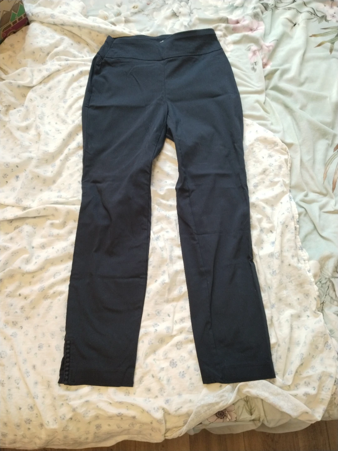 Black Capris with Button Detail