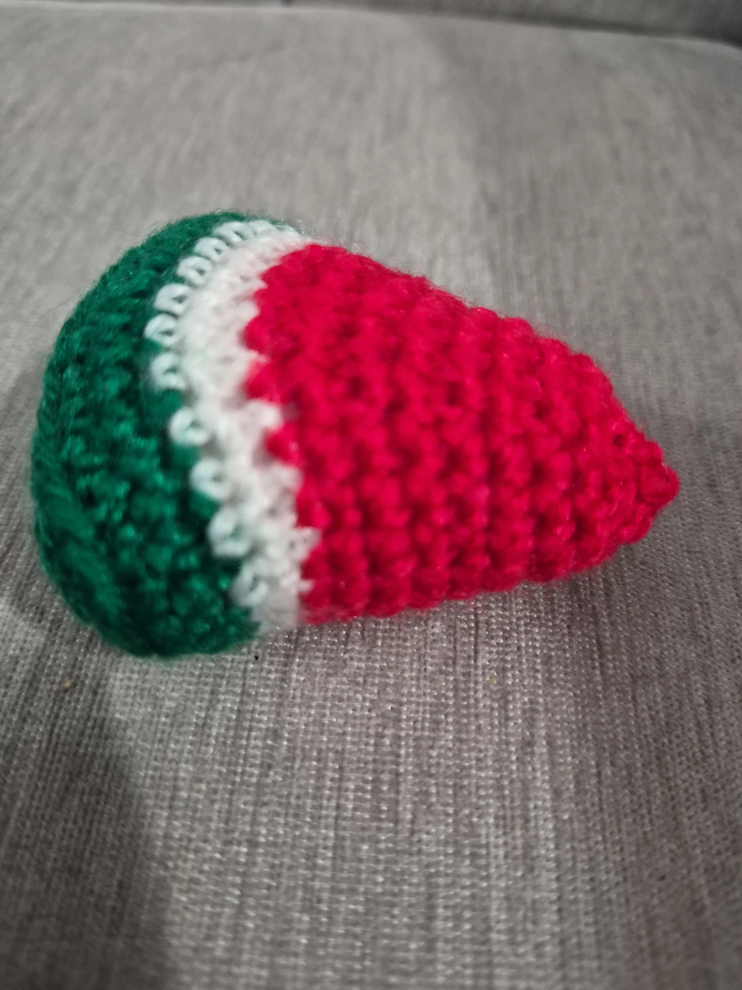 Crocheted Watermelon Slice Toy