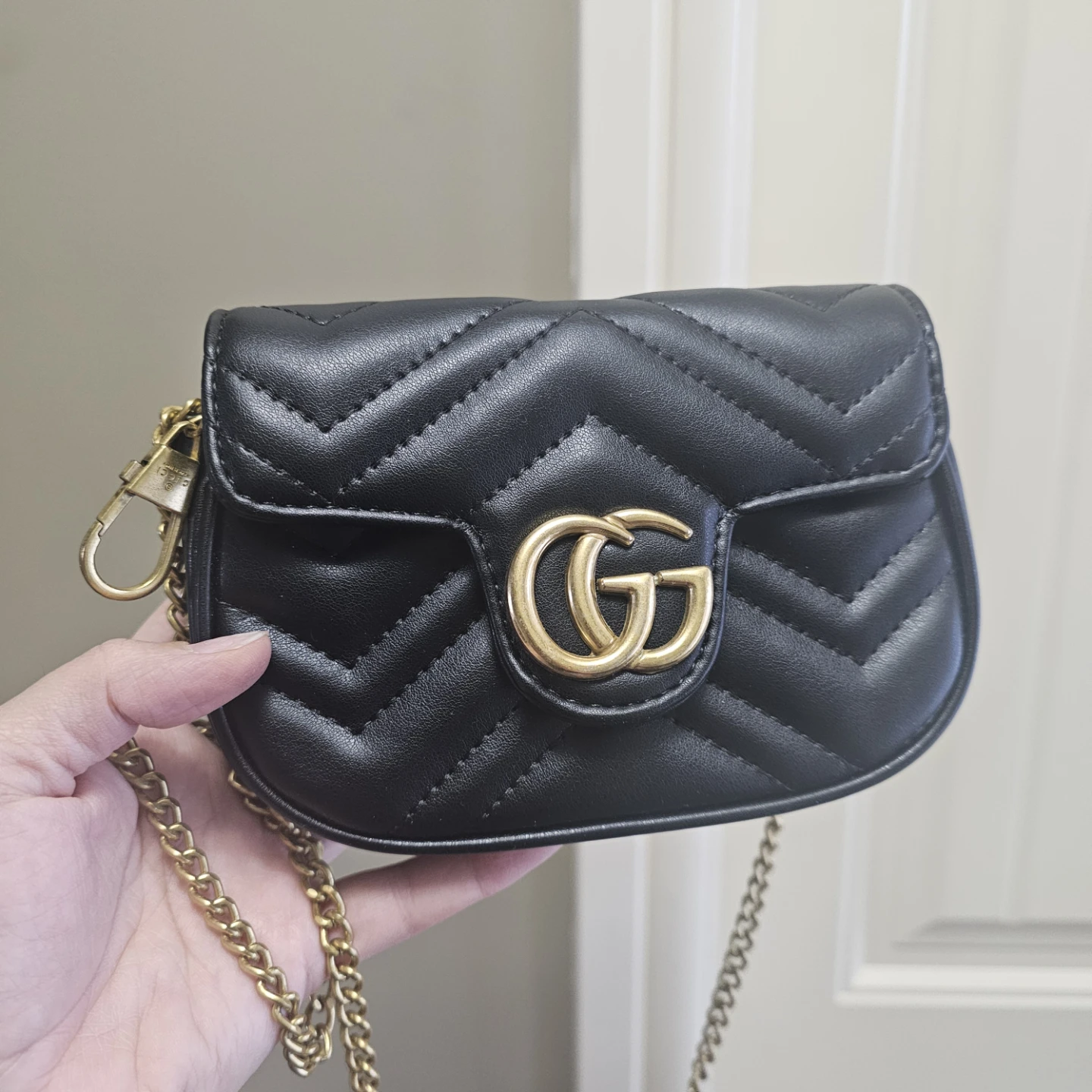 Black Quilted Leather Mini Bag