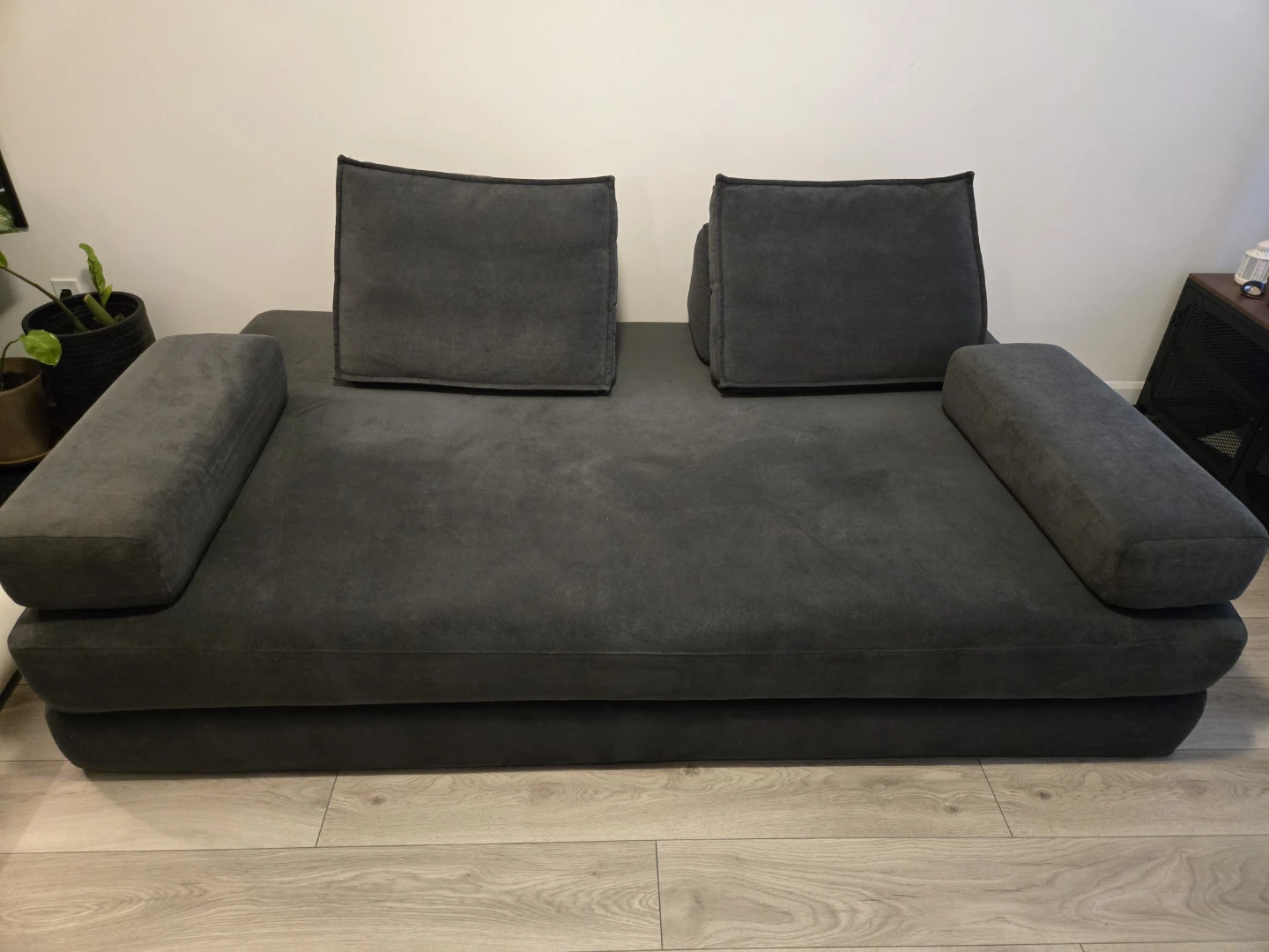 Grey Sofa Bed with Chaise Lounge