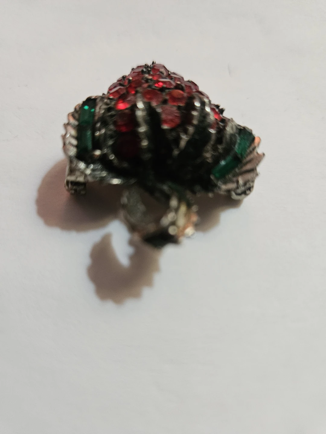 Strawberry Brooch Rhinestone Pin Vintage-60s - photo 3