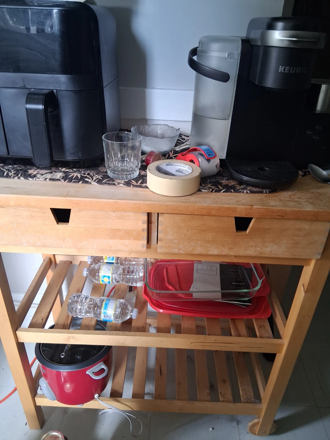 IKEA Forhoja kitchen cart birch.  35hx17wx30l