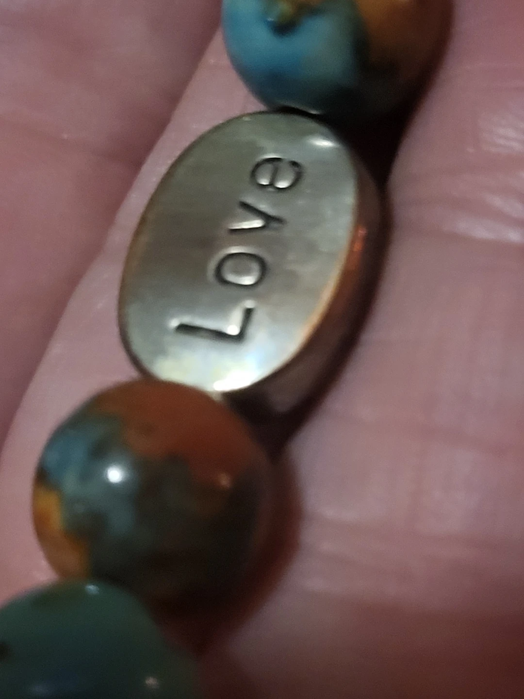 Beaded Bracelet with "Love" Charm
