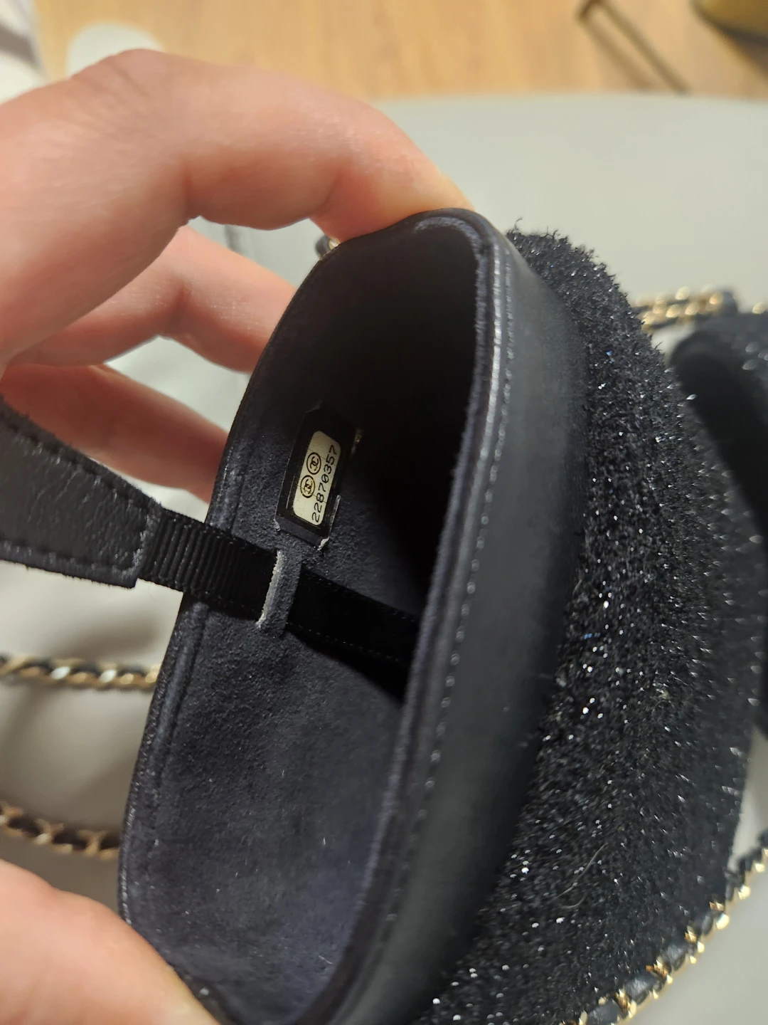Chanel Black Tweed Phone Pouch - photo 4