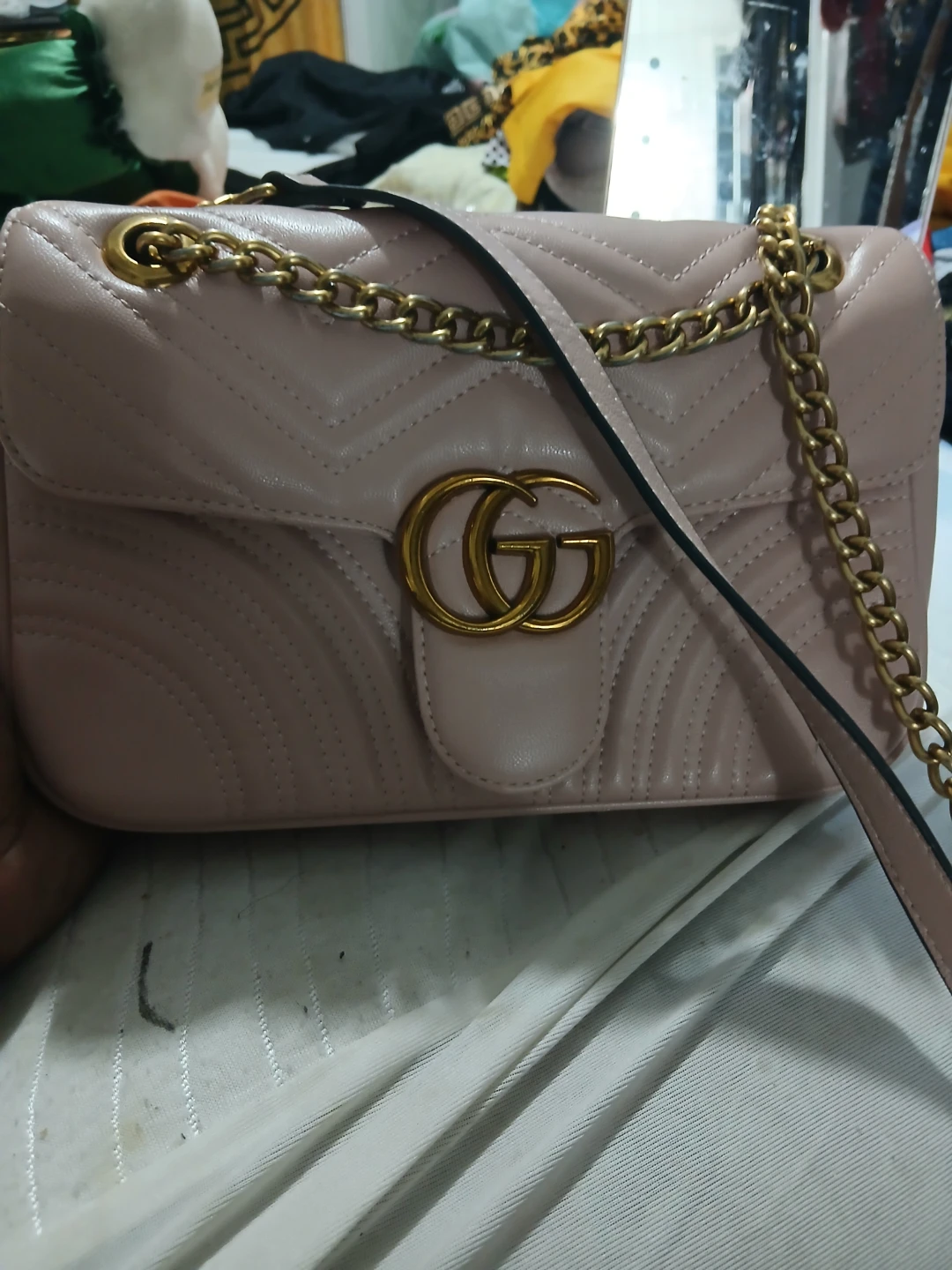 Pink Quilted Handbag