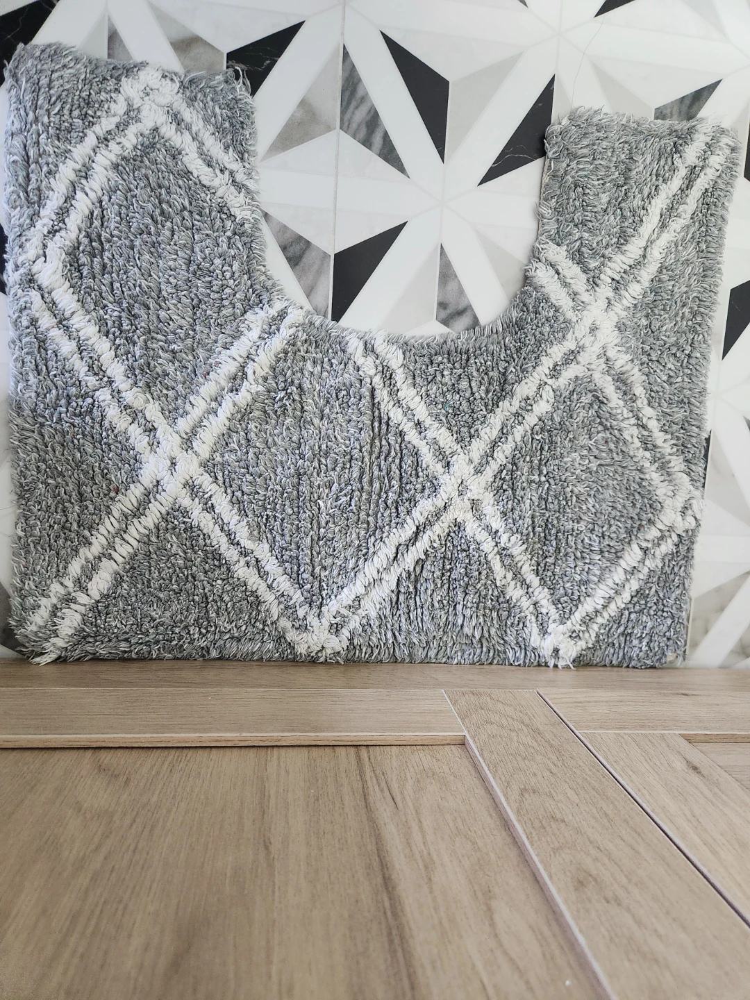 Grey Diamond Bath Mat Set - photo 2