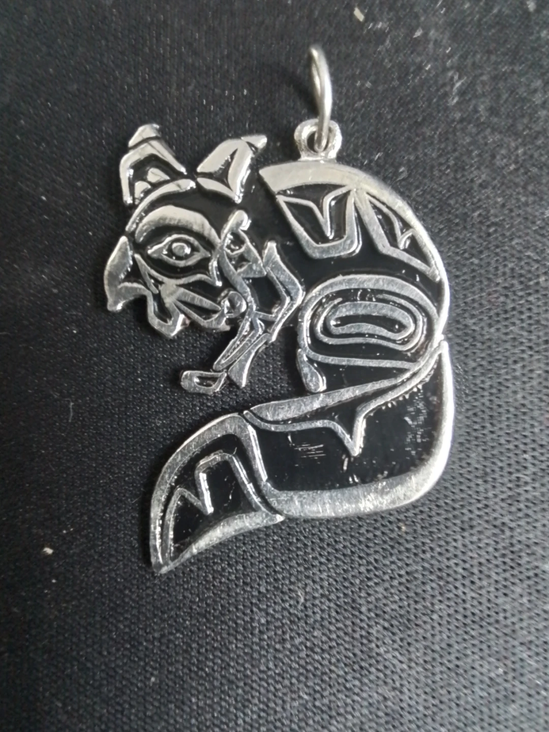 Northwest Coast Style 925 Sterling Silver Indigenous Fox Pendant