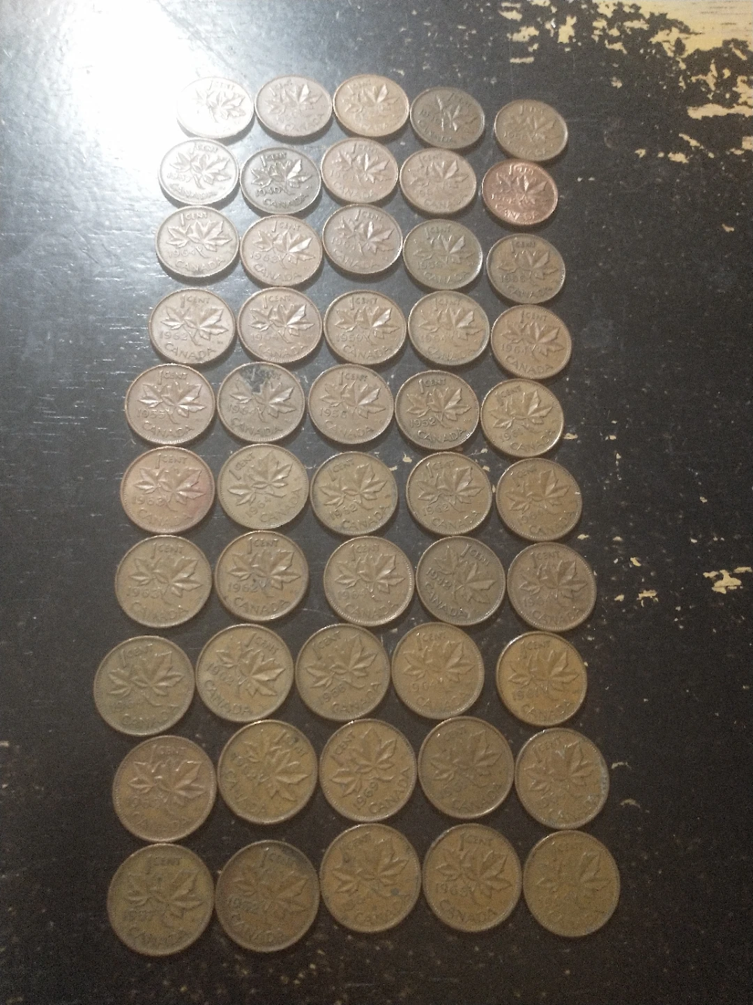1940-1959 Canadian Cents Roll