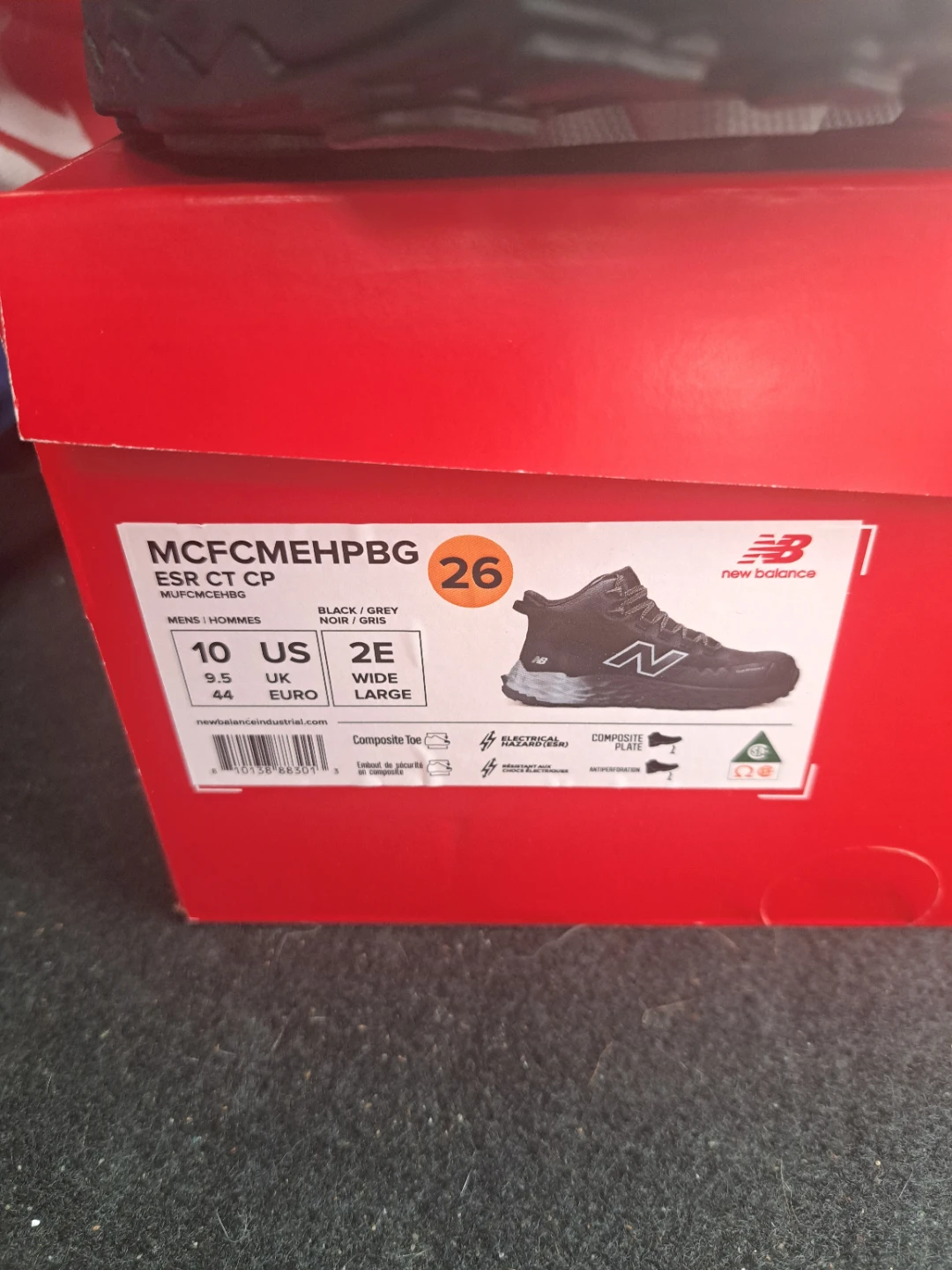 New Balance Men's Black Composite Toe Work Boots Size 10 - photo 3
