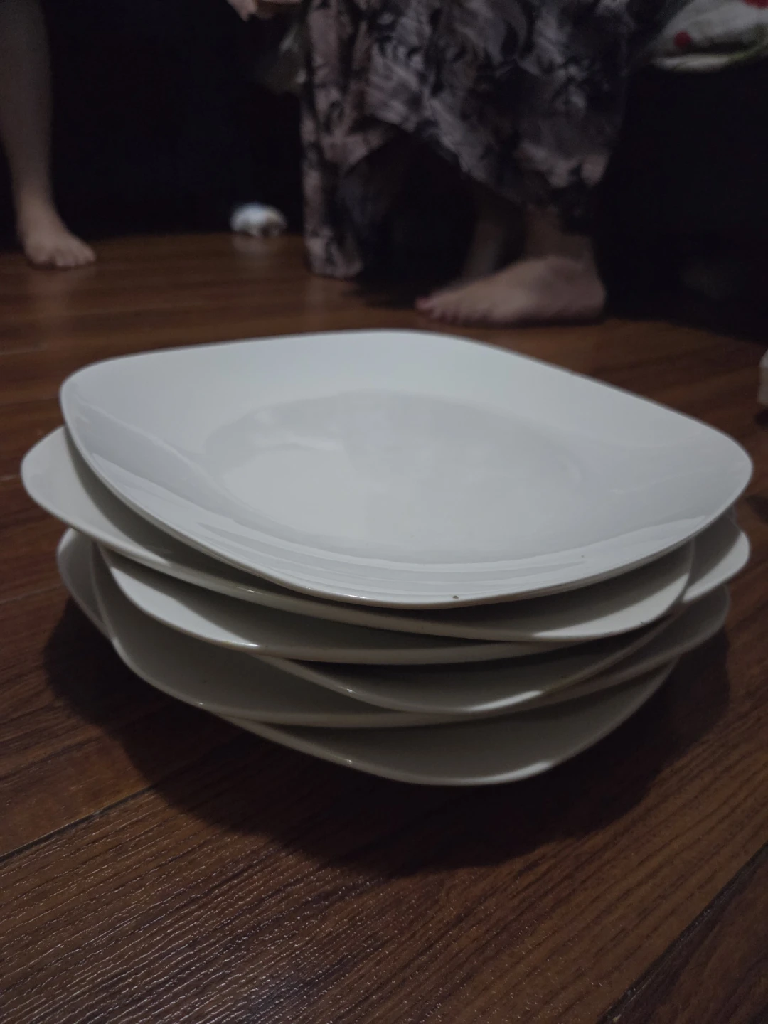 Set of 6 White Square Plates