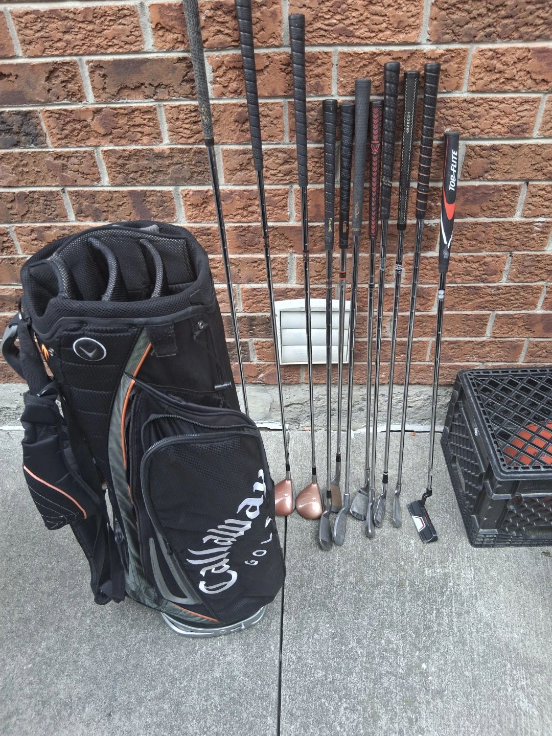 Golf clubs with bag