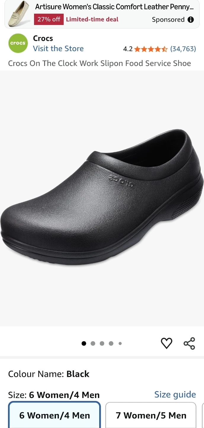 Crocs On The Clock Work Slip-On Shoes - Black