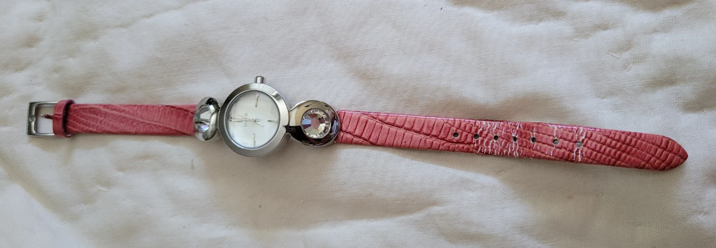 Lloyd Women's Pink Genuine Leather Watch with Crystals - photo 2