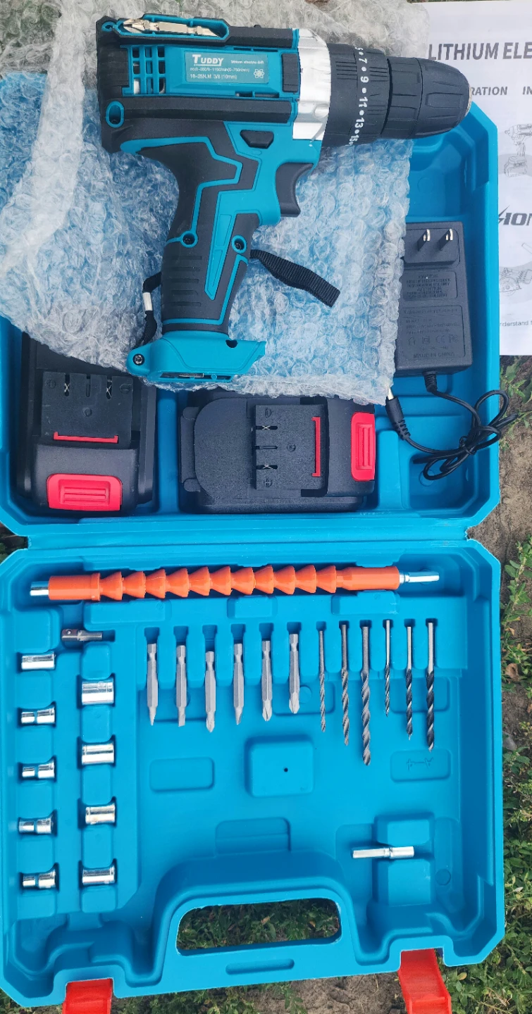 Tuddy 21V Cordless Drill Set with Accessories