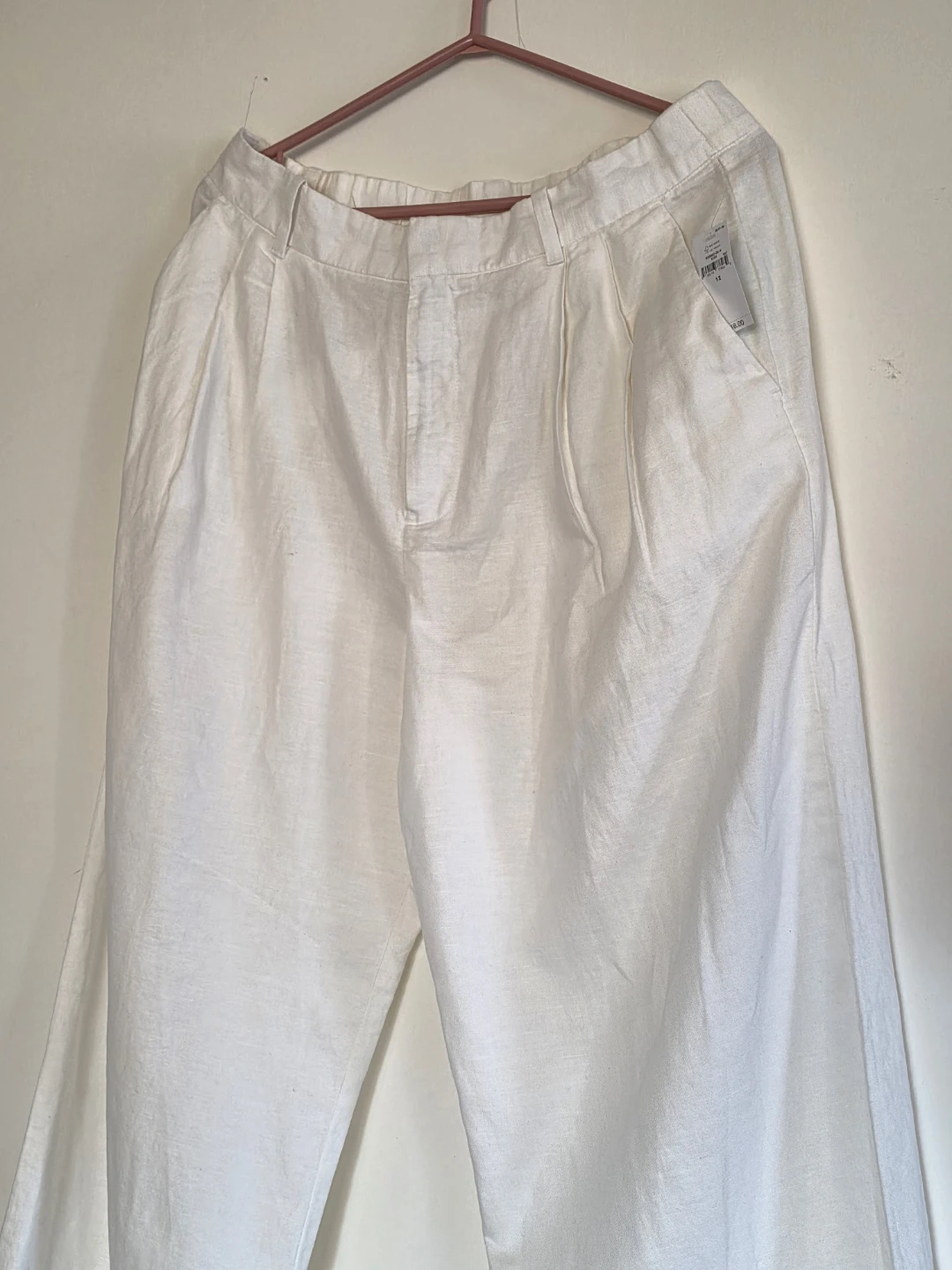 New GAP White Linen Cotton Wide Leg Pants - photo 2