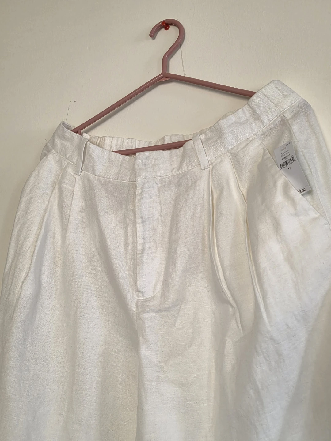 New GAP White Linen Cotton Wide Leg Pants - photo 3