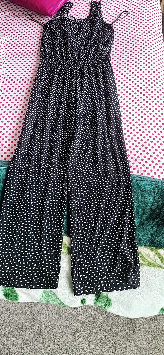 Black and white polka dot jumpsuit