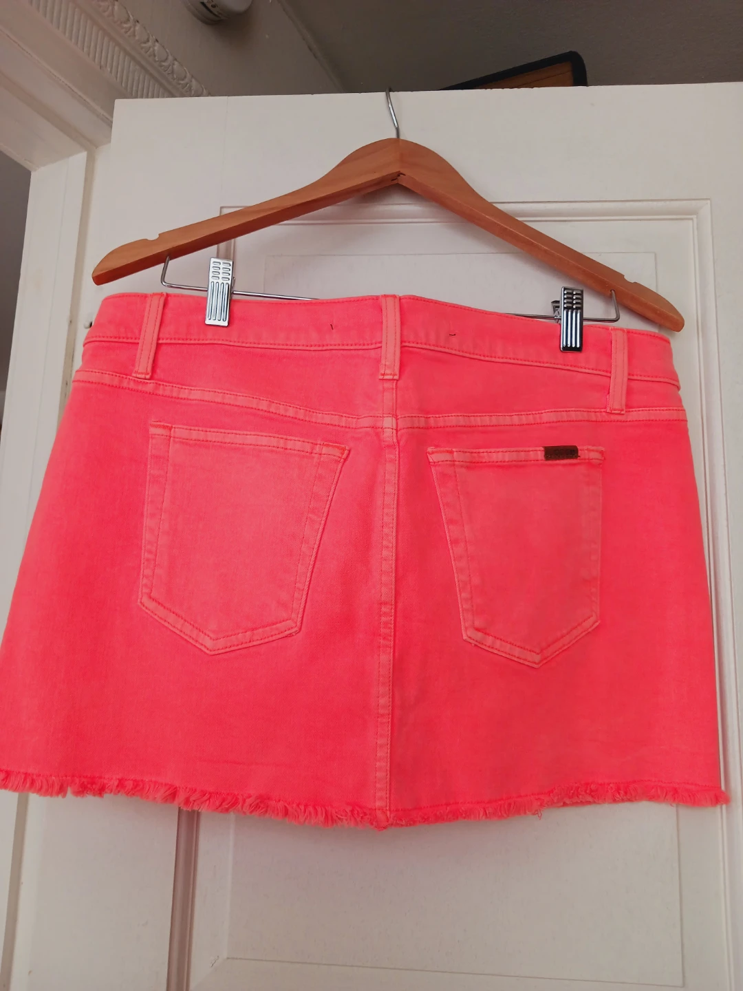 New !! Joe's Jeans Neon Orange Denim Mini Skirt W 32 - photo 4
