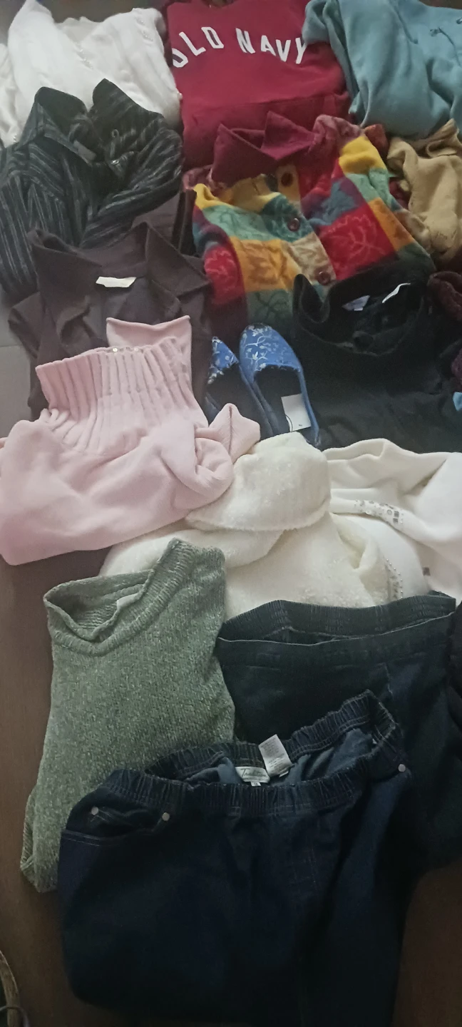 XL, and size 18s pants, sweaters, sleepwear, blouse