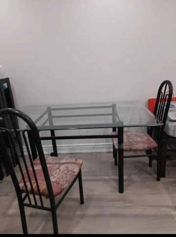 Glass Dining Table with 3 Chairs