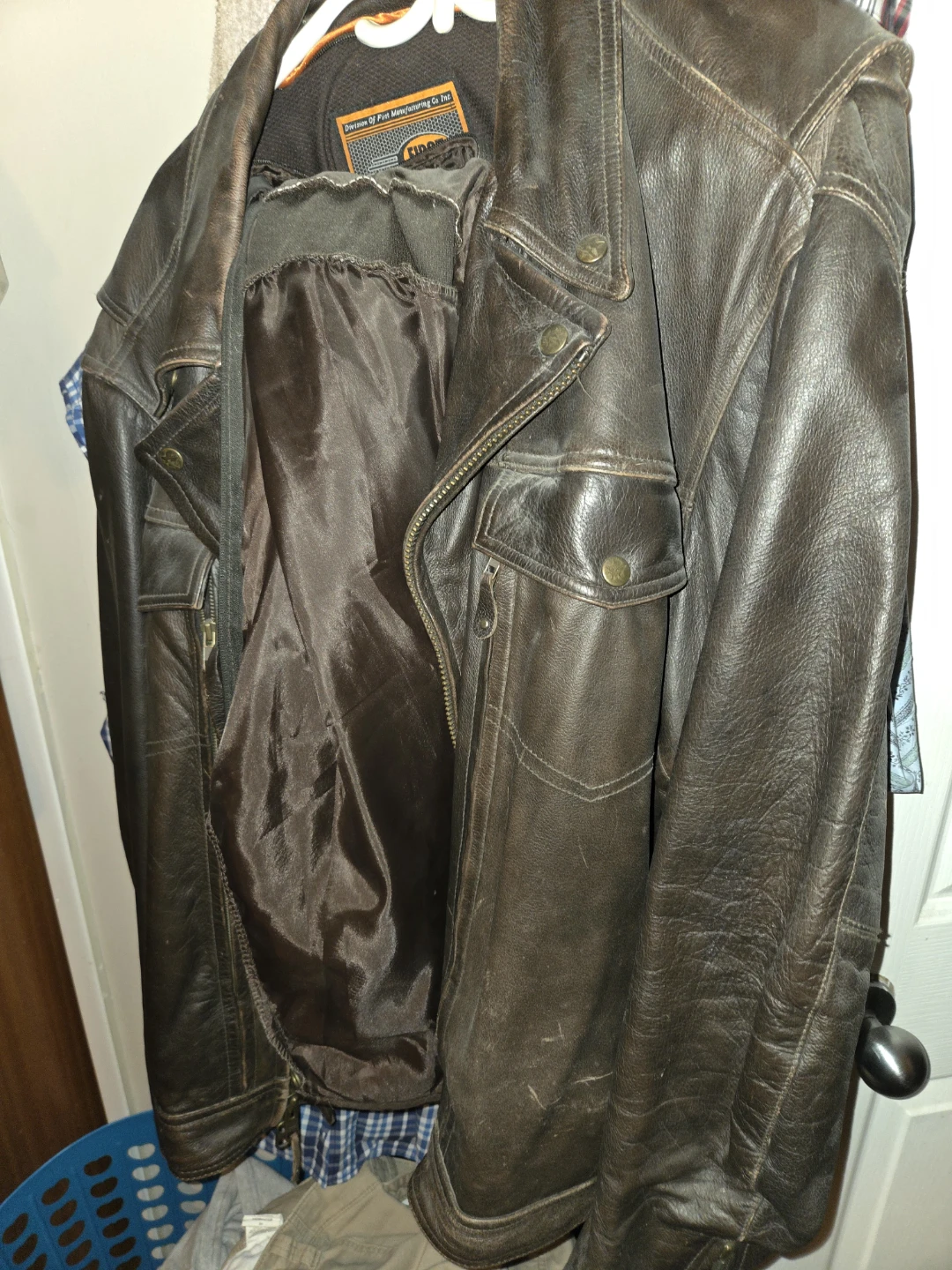 Brown Leather Motorcycle Jacket - photo 3