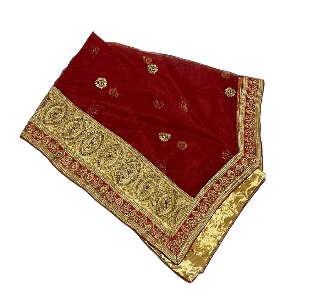 Red Indian Lehenga Skirt and Dupatta Set - photo 2