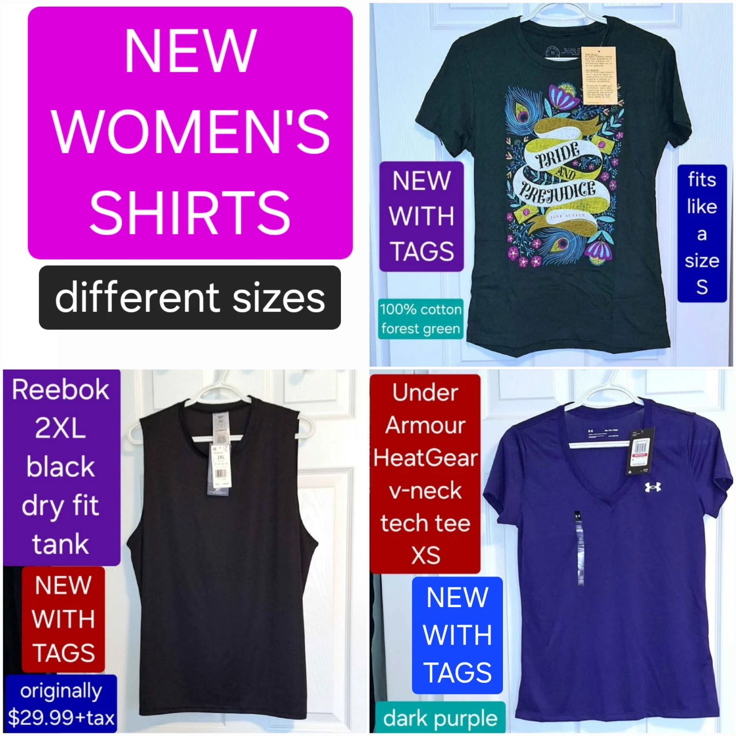 Women's Shirts - 3 NEW tops, different sizes