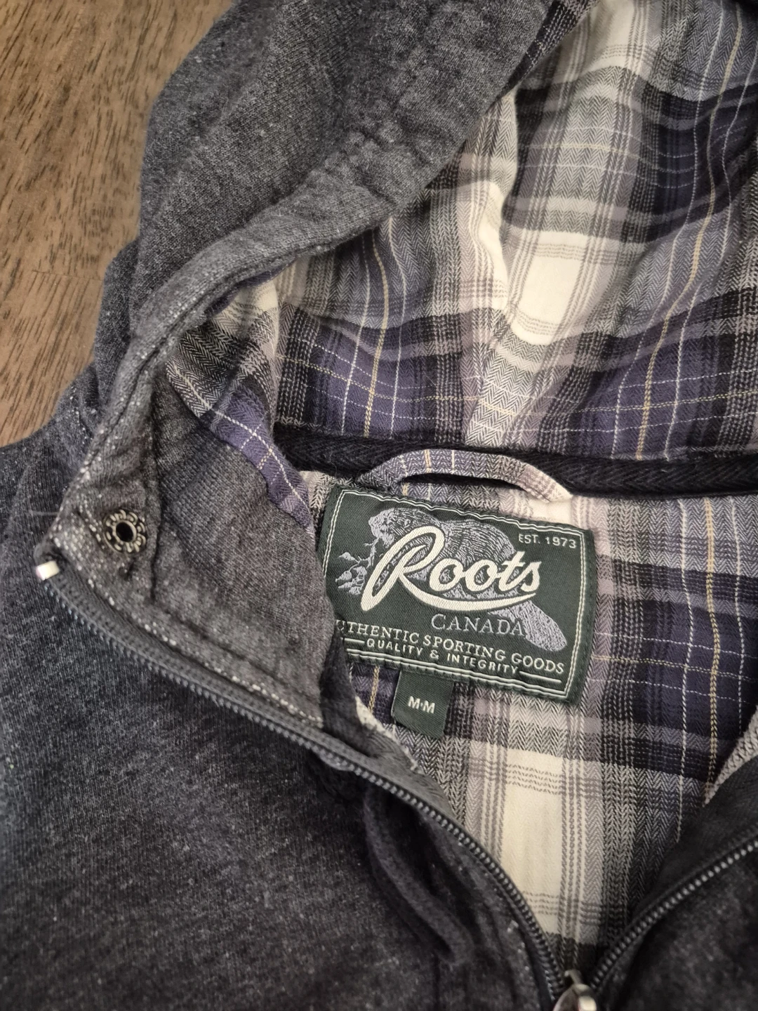 Roots Canada Grey Hoodie Toggle Jacket
