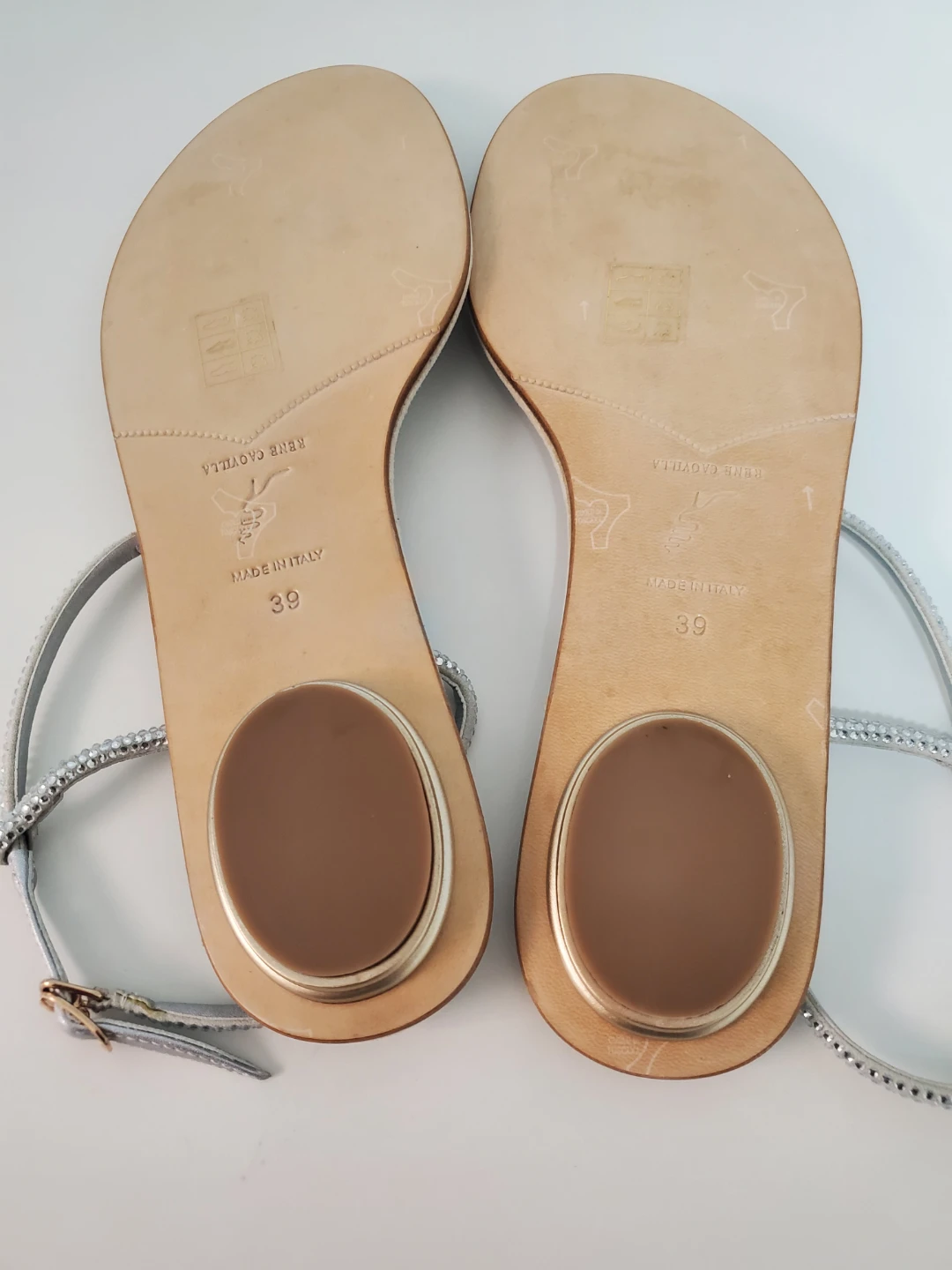 Rene Caovilla Silver Embellished Thong Sandals - photo 3