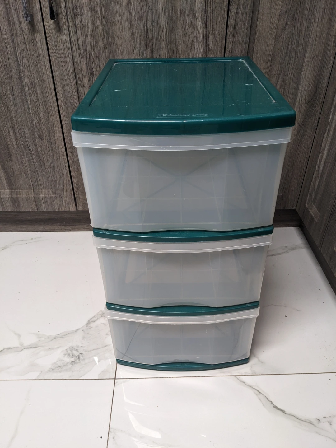4 drawer organizer green and clear