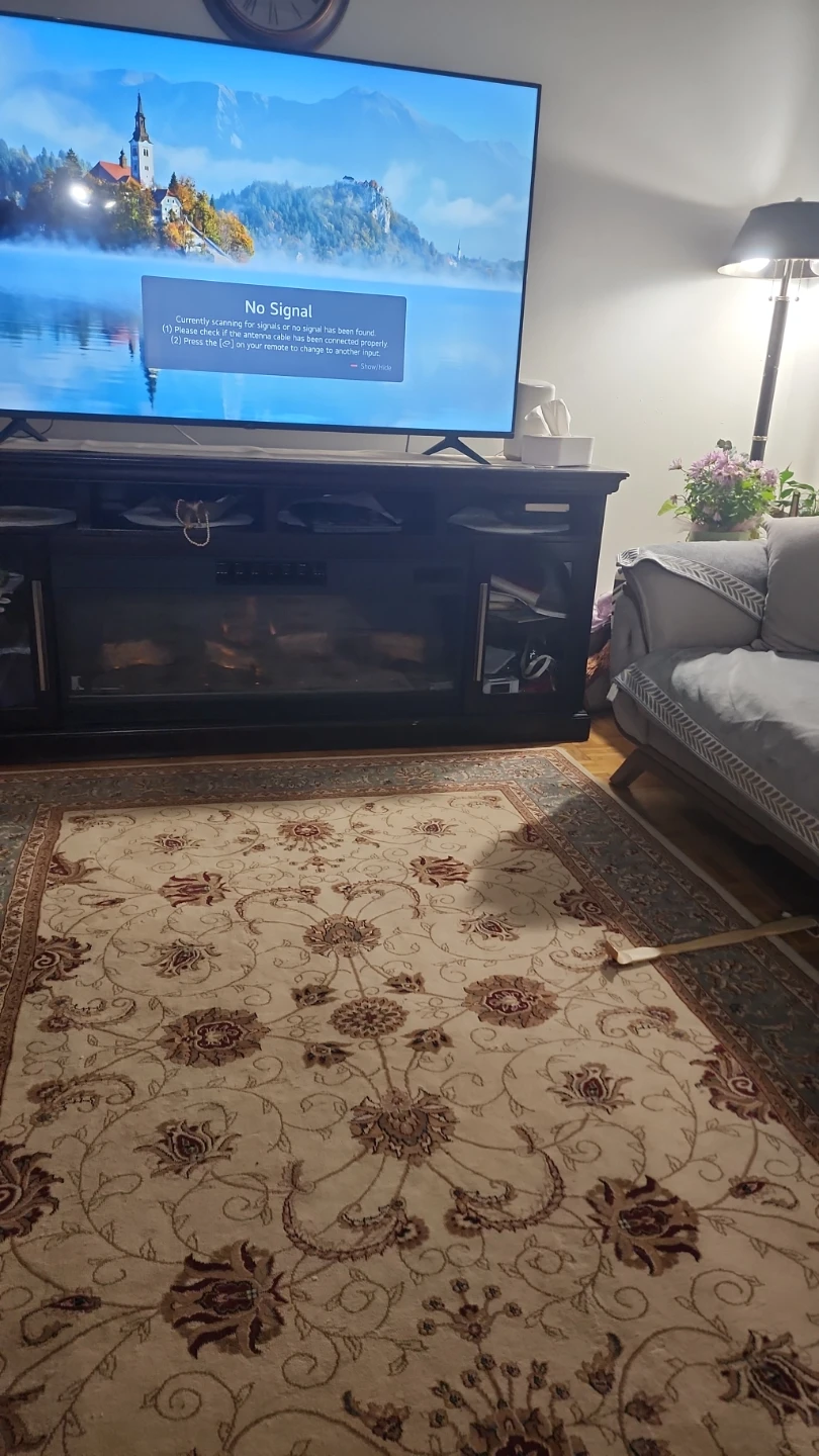 Dark Wood Media Console with Electric Fireplace - photo 4