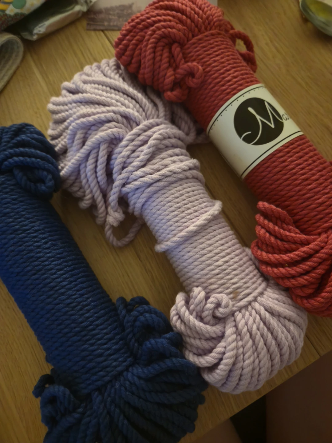 Macrame/knotting Cord Bundle - Red, Pink, Blue
