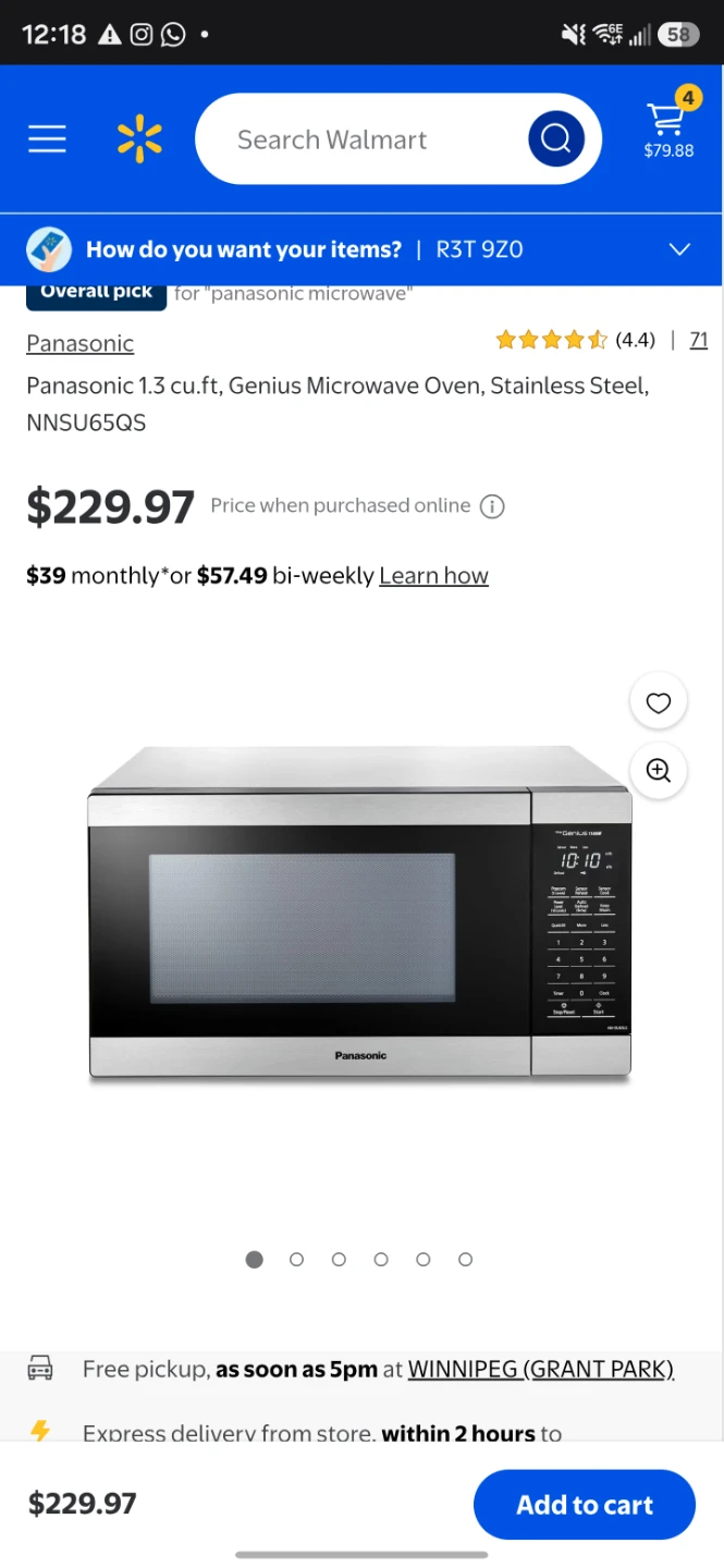 Panasonic Genius Prestige Microwave Oven NN-SU65QS