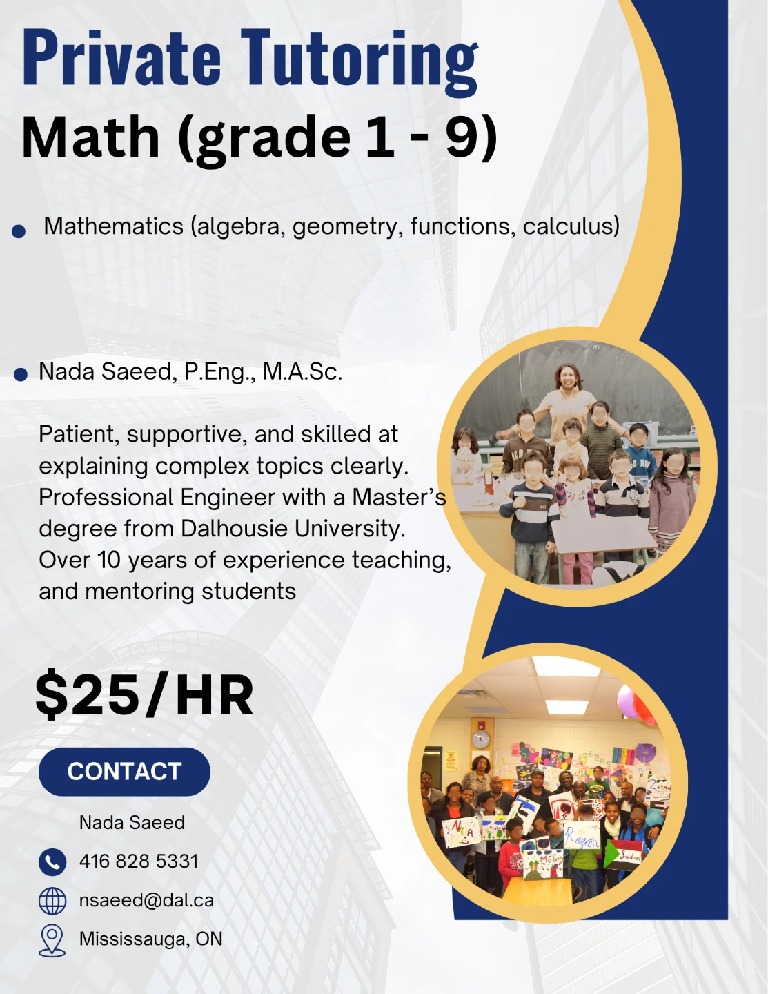 Private Math Tutoring (Grade 1-9)