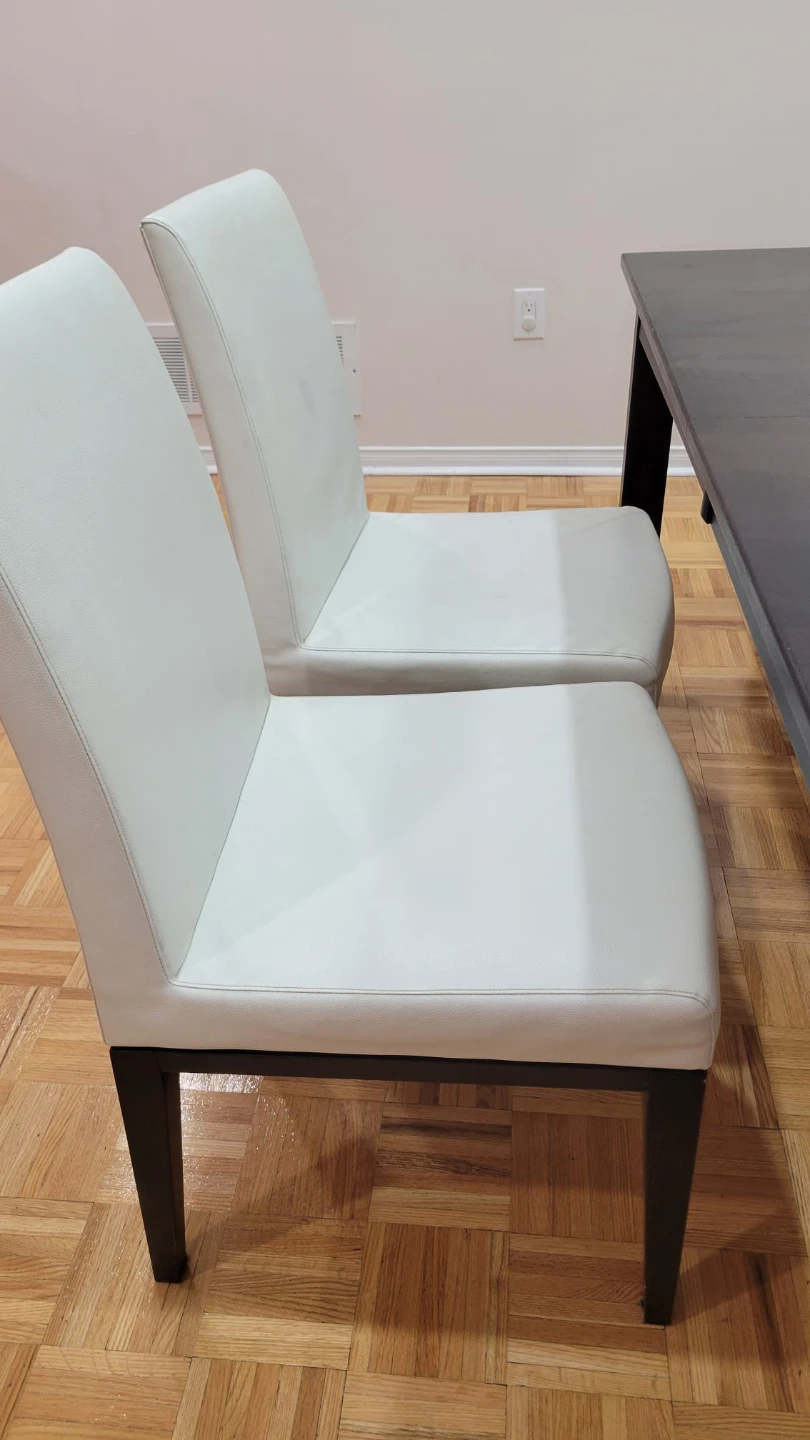 Dark Wood Dining Table with 6 White Chairs - photo 5