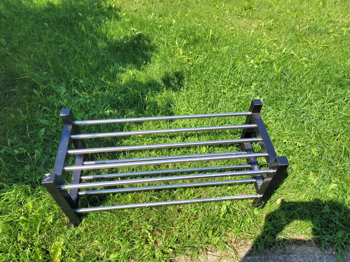 Black and Chrome 2-Tier Shoe Rack - photo 3