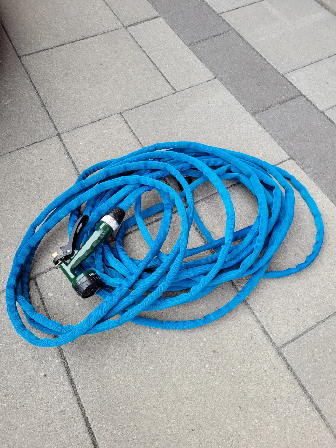 Blue Fabric Garden Hose with Sprayer - photo 2