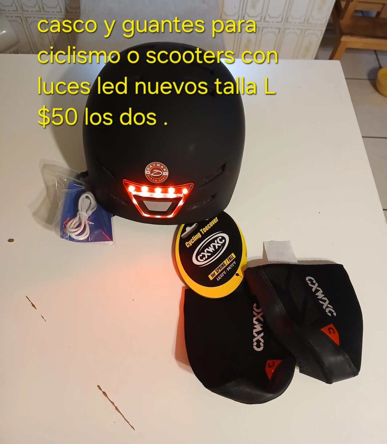 CXWXC Cycling Helmet with LED Lights - Size L - photo 2
