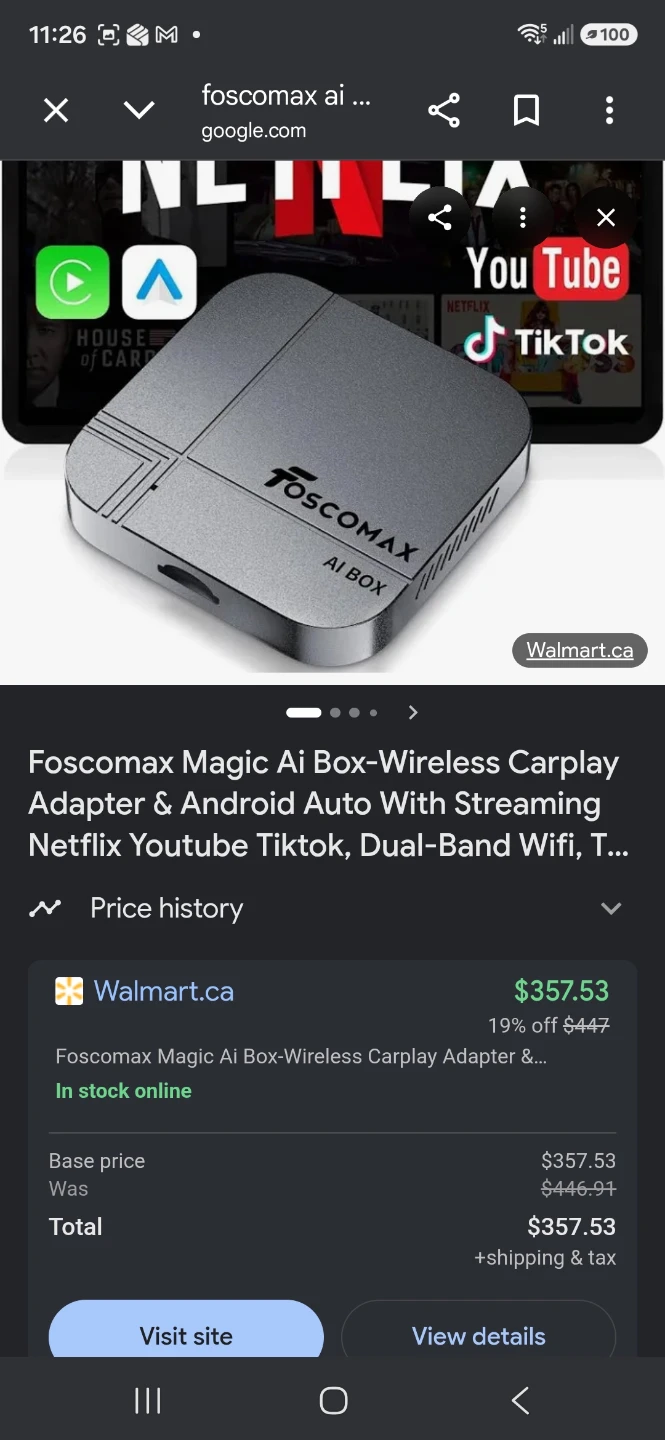 Foscomax AI Box Streaming Media Player for car - photo 2
