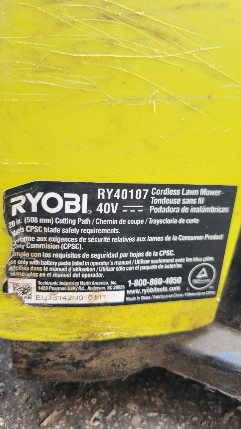 RYOBI 40V Cordless Lawn Mower RY40107 - photo 3