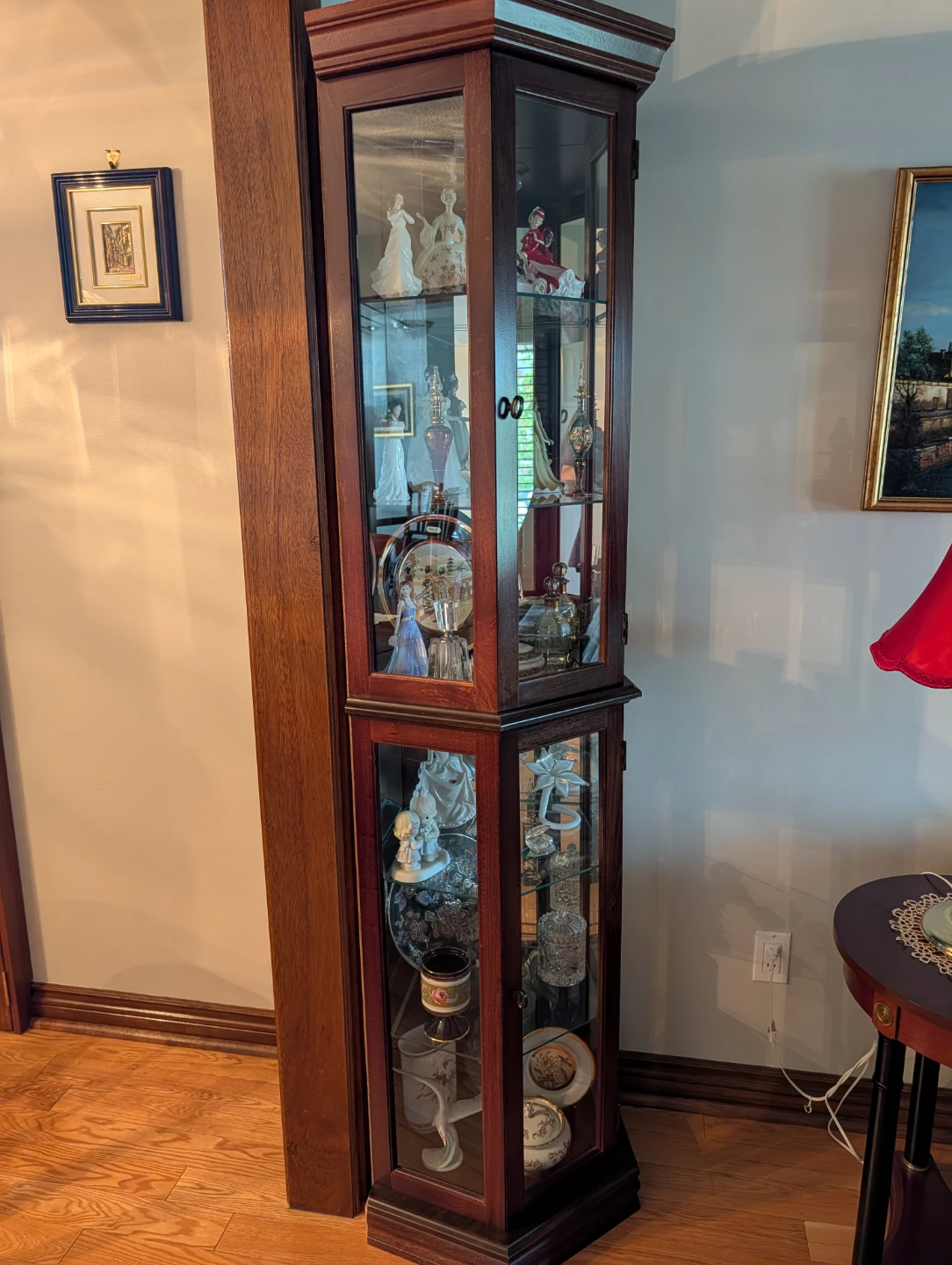 Wooden Display Cabinet with Glass Doors