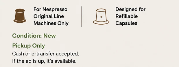 RECAPS Reusable Coffee Capsule Kit for Nespresso Original Line - photo 3