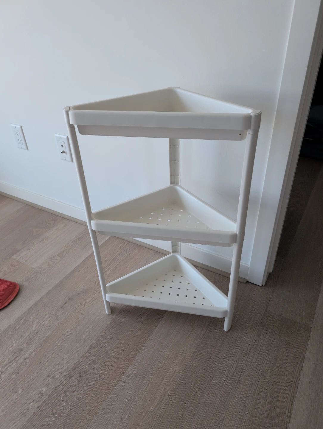White 3-Tier Corner Shelf Unit