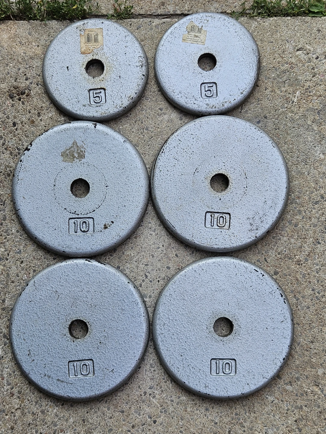Set of 6 Weight Plates - 2x5lb, 4x10lb - photo 2
