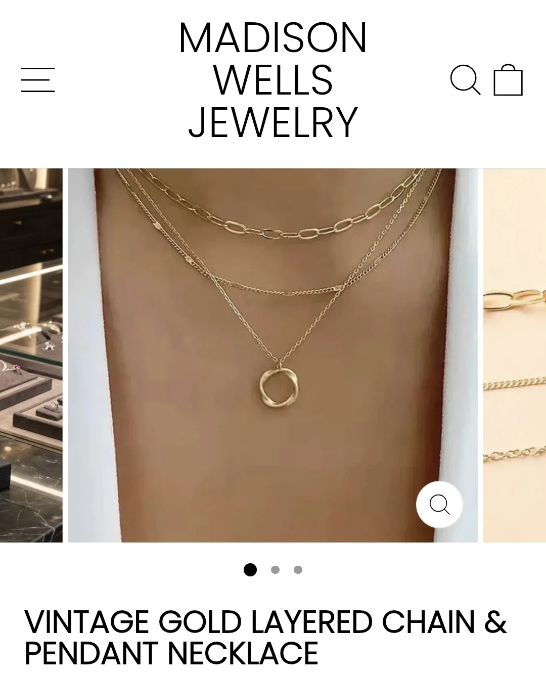 Madison Wells Jewelry Gold Layered Chain Pendant Necklace