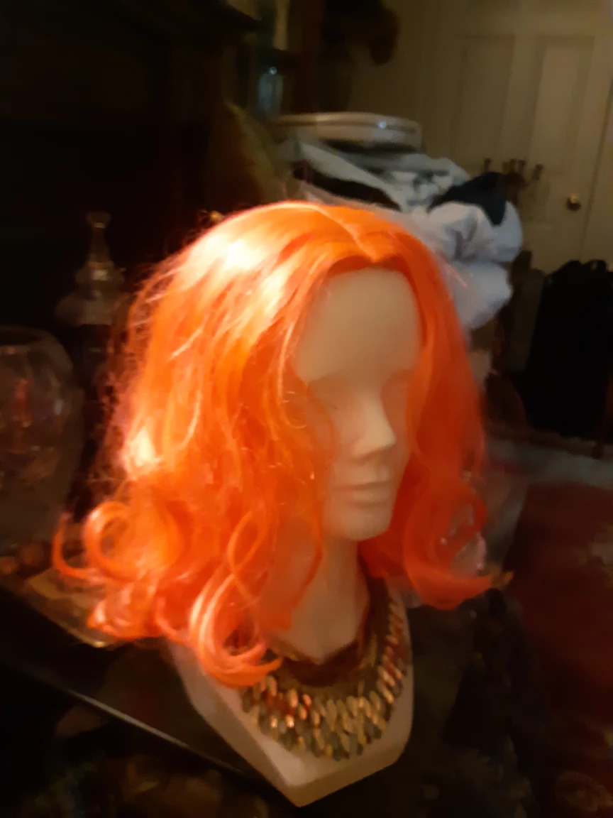 Bright Orange Curly Wig