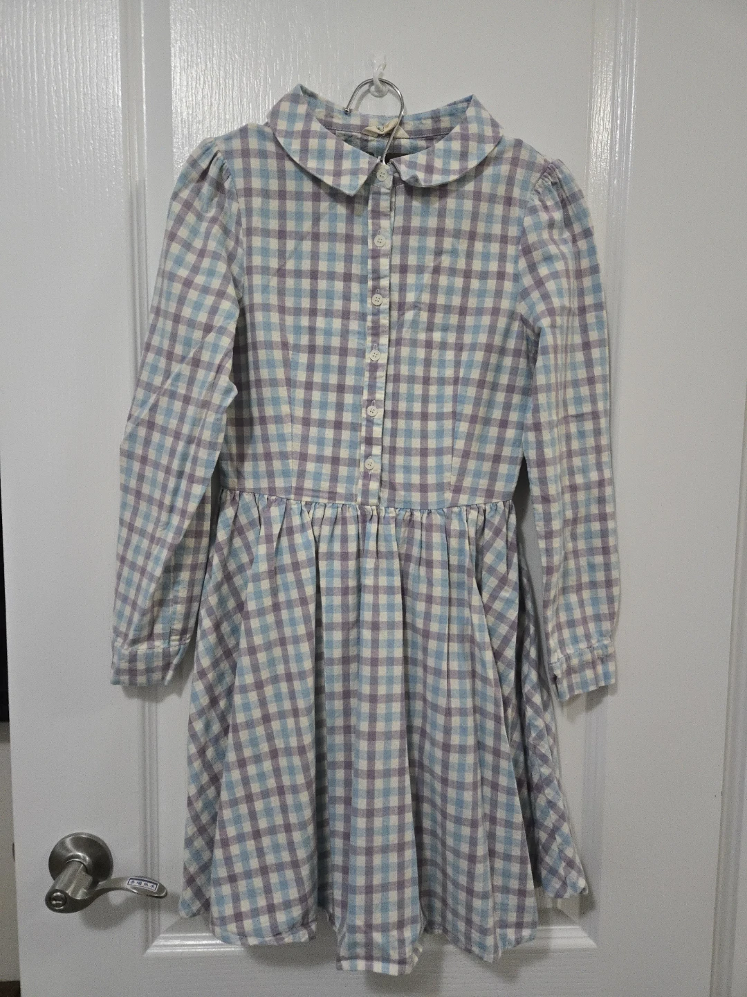 Gingham Button-Up Dress, xs